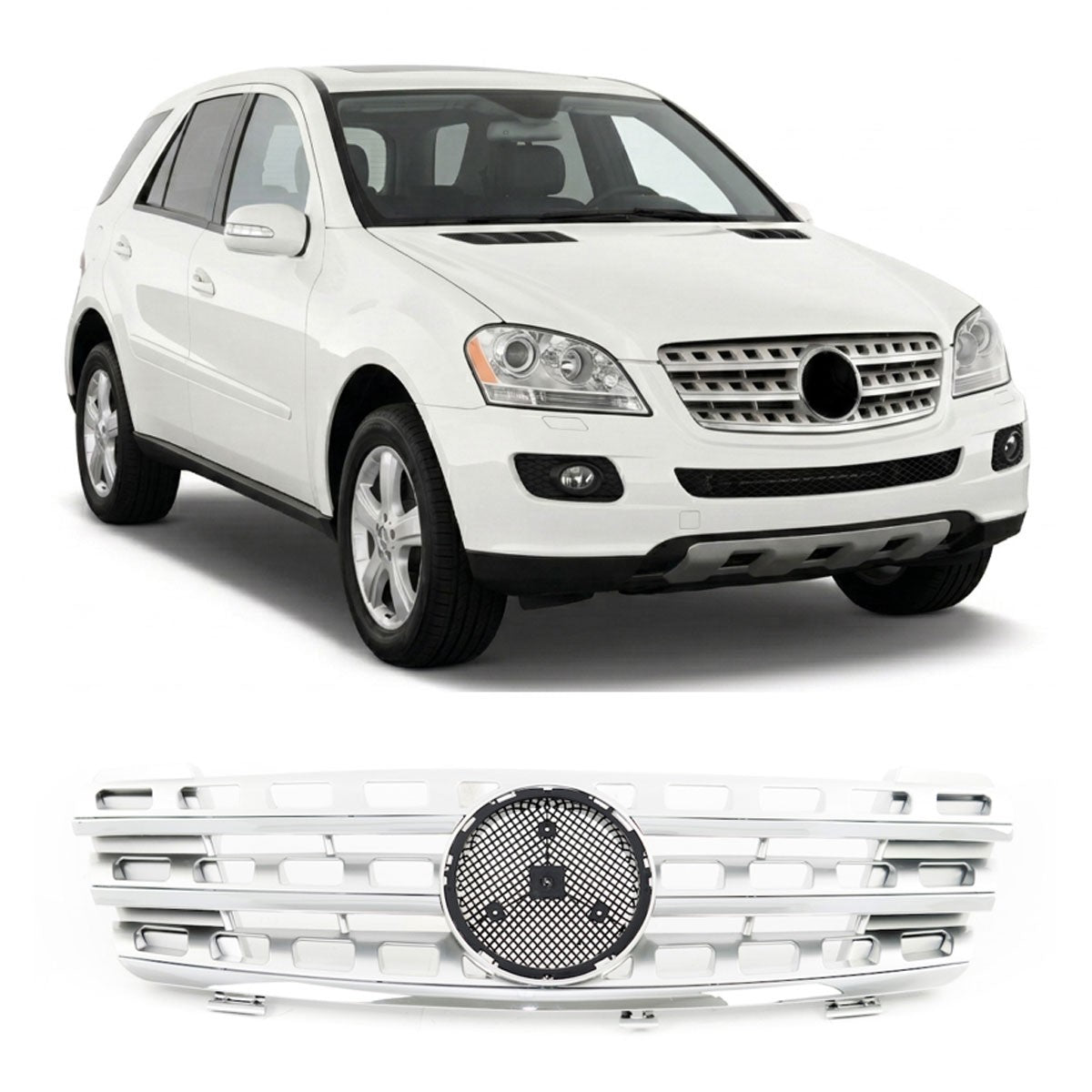 Sportgrill Chrom & Silber passend für Mercedes M-Klasse W164 2005-2008