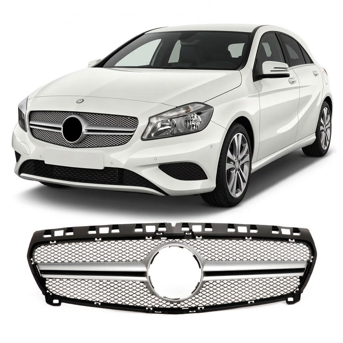 Kühlergrill Silber passend für Mercedes A-Klasse W176 2012-2015