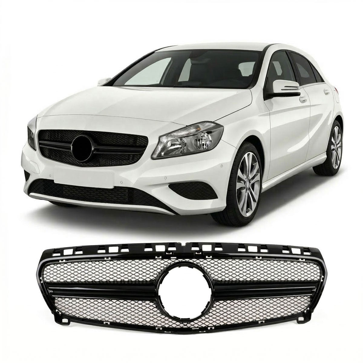 Kühlergrill A-Design Schwarz passend für Mercedes A-Klasse W176 2012-2015