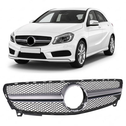Kühlergrill Silber passend für Mercedes A-Klasse W176 Facelift 2015-2018