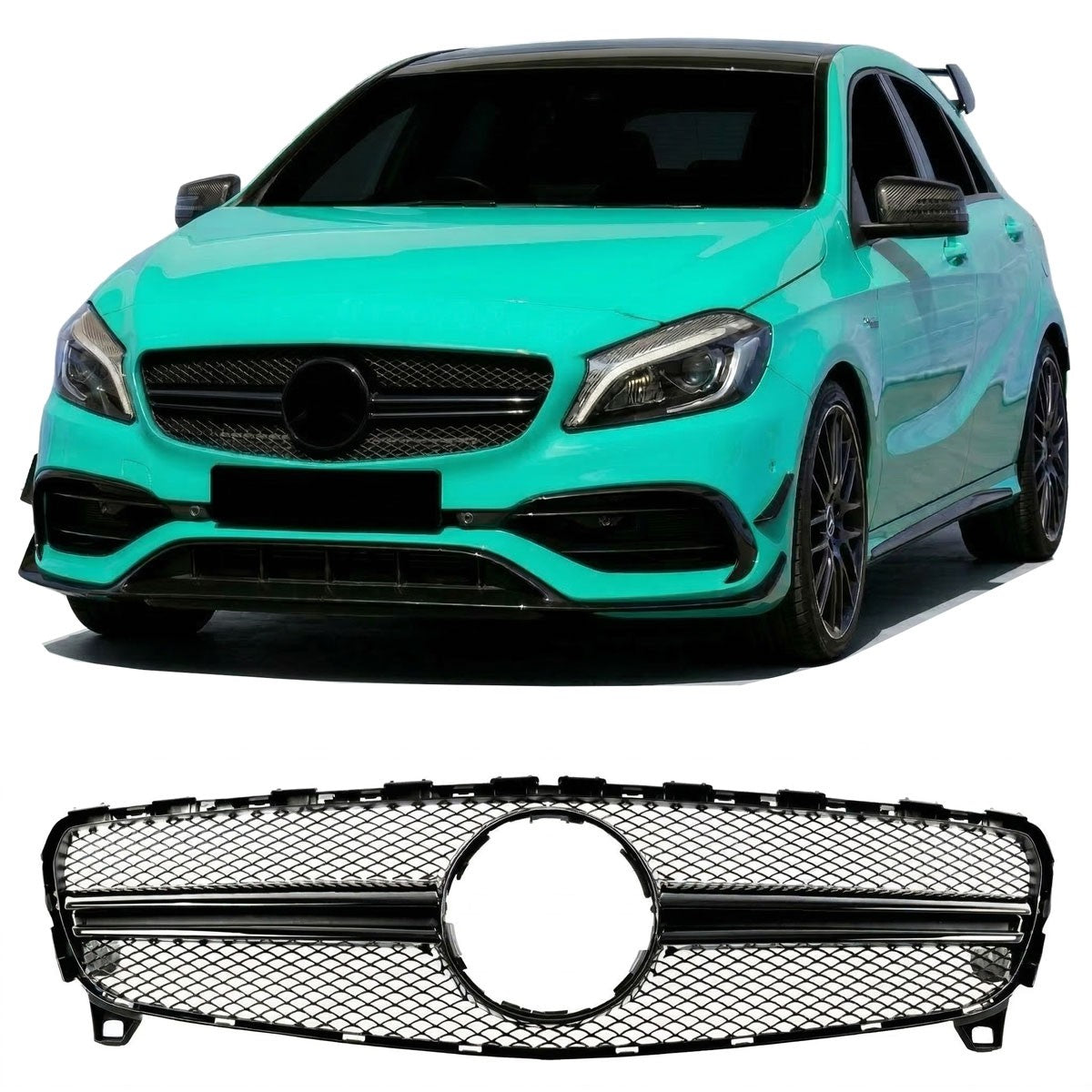 Kühlergrill Schwarz passend für Mercedes A-Klasse W176 2015-2018