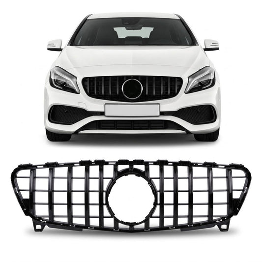 Kühlergrill Hochglanz Schwarz Panamericana GT passend für Mercedes A-Klasse W176 15-18