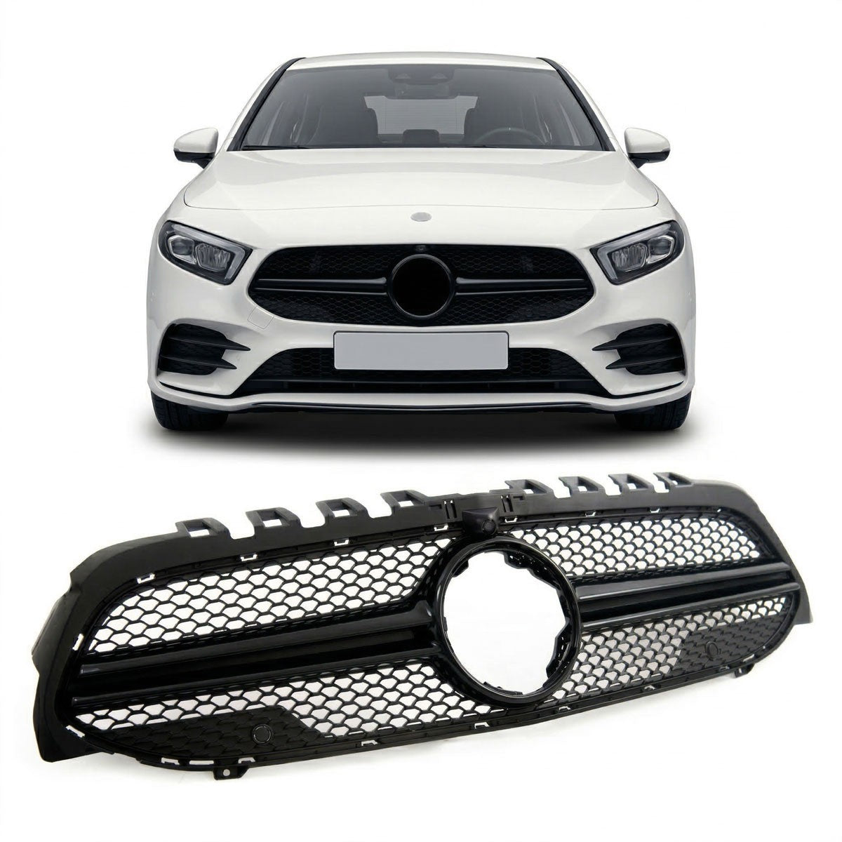 Schwarzer Kühlergrill passend für Mercedes A-Klasse W177 V177 2018-2023