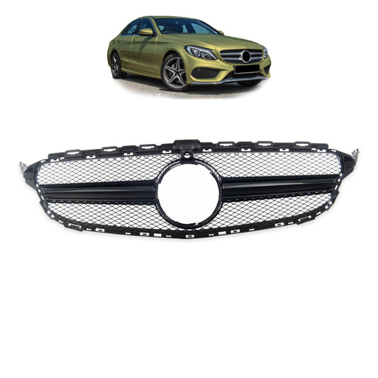 Frontgrill Schwarz für Kamera passend für Mercedes C-Klasse W205 2014-2018