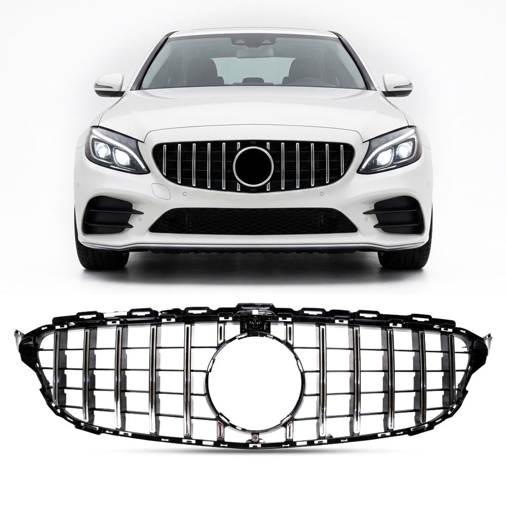 GT verchromter & schwarzer Kühlergrill passend für Mercedes C-Klasse W205 S205 2014-2021