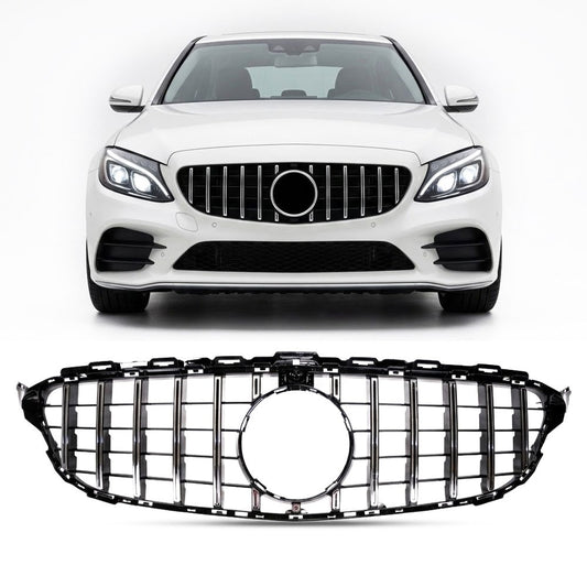 GT verchromter & schwarzer Kühlergrill passend für Mercedes C-Klasse W205 S205 2014-2021
