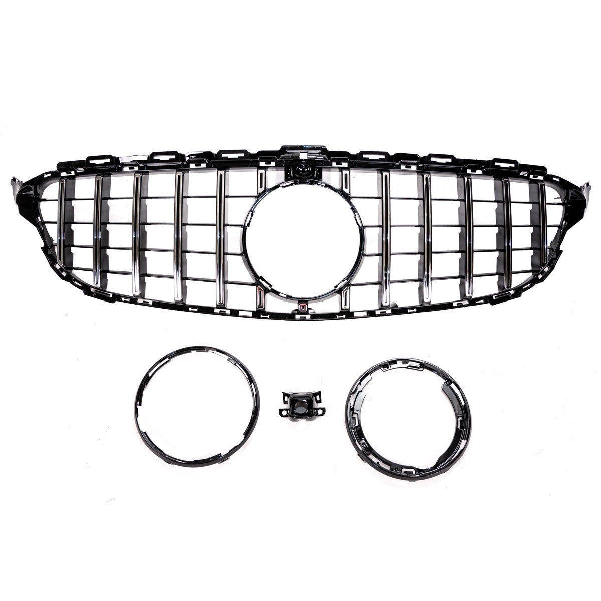 GT verchromter & schwarzer Kühlergrill passend für Mercedes C-Klasse W205 S205 2014-2021