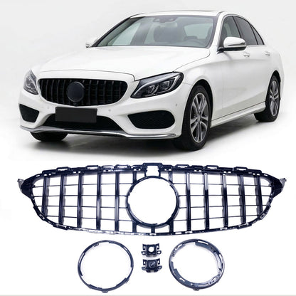 GT Hochglanz schwarzer Grill passend für Mercedes C-Klasse W205 2014-2021