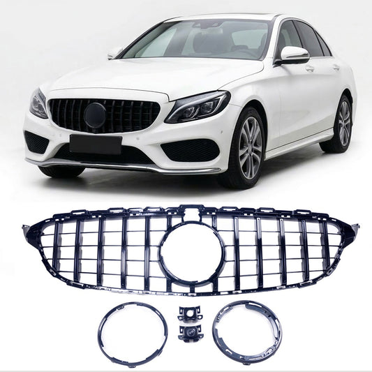 GT Hochglanz schwarzer Grill passend für Mercedes C-Klasse W205 2014-2021