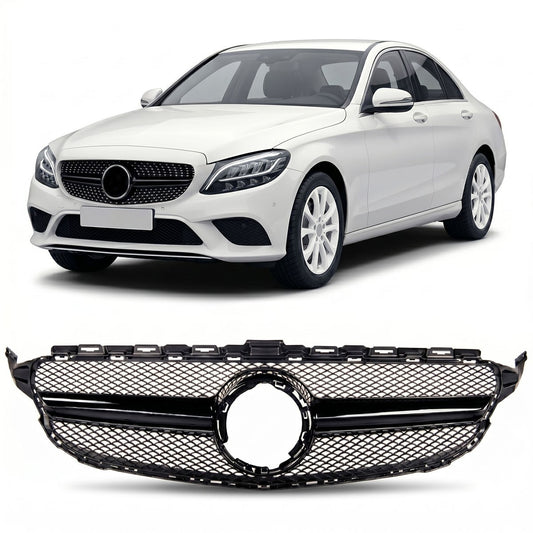Frontgrill Schwarz passend für Mercedes C-Klasse W205 2018-2021