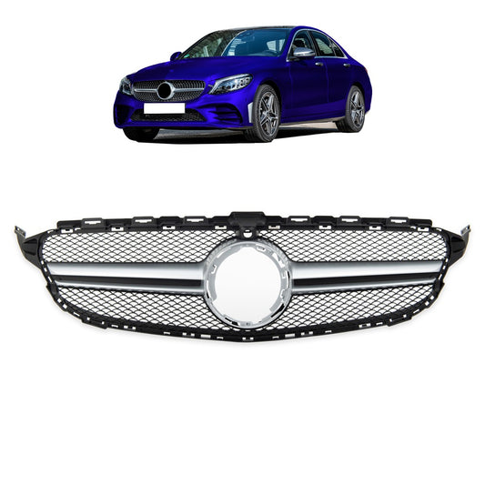 Frontgrill Silber passend für Mercedes C-Klasse W205 2018-2021