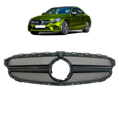 Schwarzer Frontgrill passend für Mercedes C-Klasse W205 2018-2021