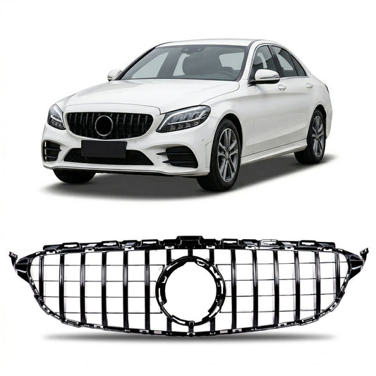 GT Hochglanz schwarzer Kühlergrill passend für Mercedes C-Klasse W205 2018-2021