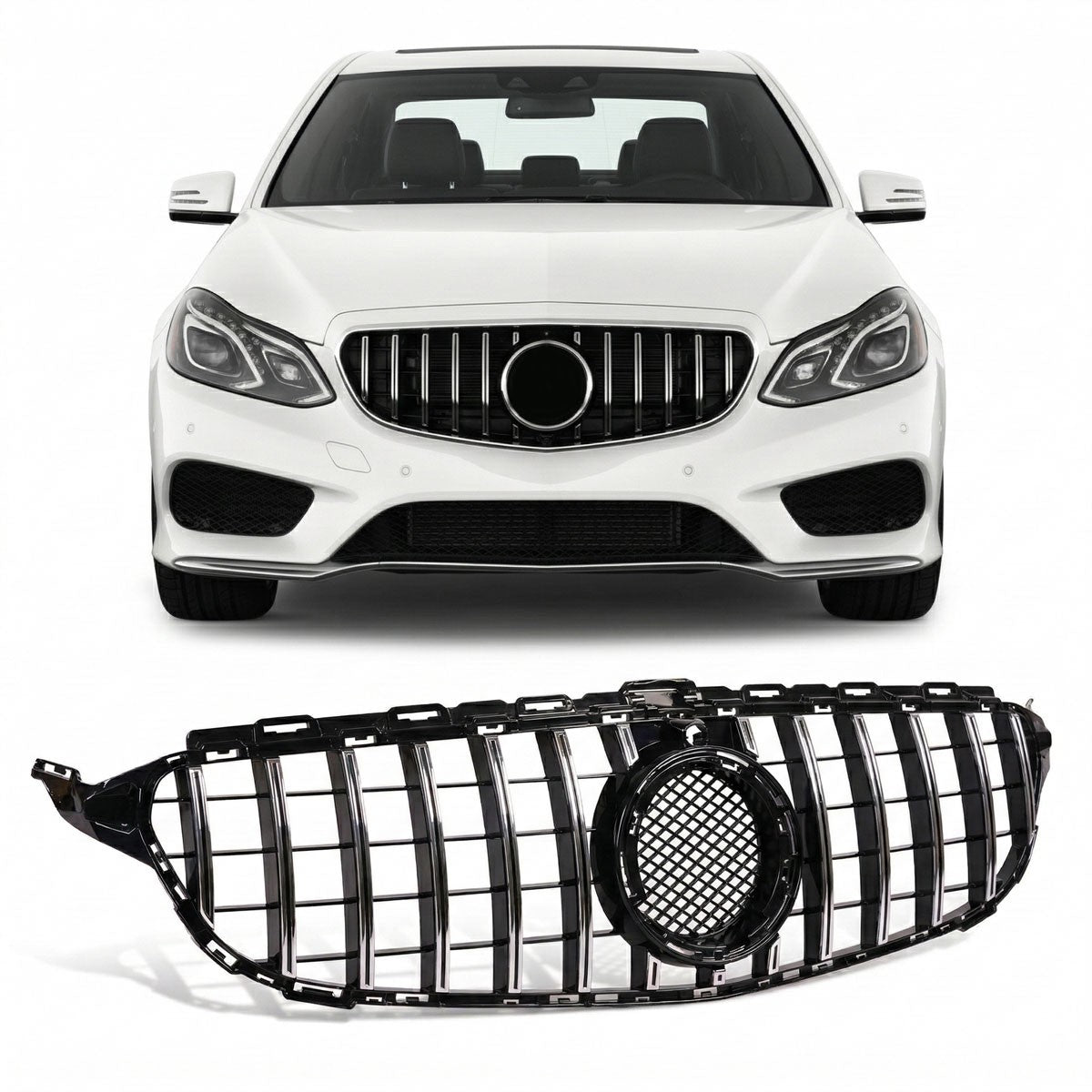 Frontgrill Panamericana GT Chrom passend für Mercedes E-Klasse W212 13-16