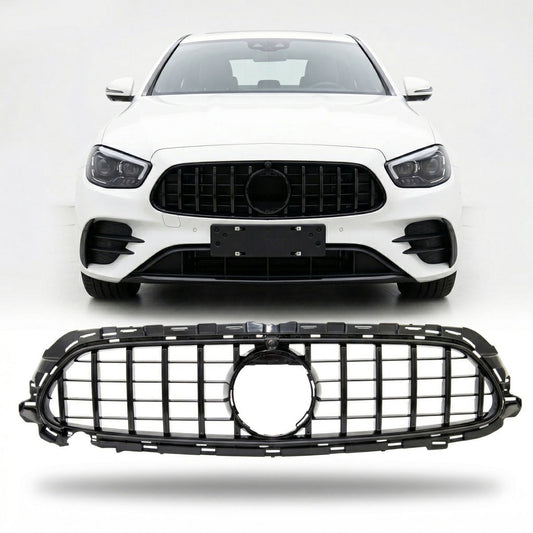 Passend für Mercedes E-Klasse W213 C238 2020-2023 Hochglanz schwarzer GT Grill