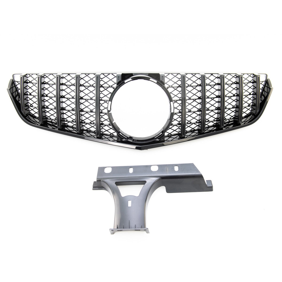 Frontgrill Hochglanz Schwarz passend für Mercedes E-Klasse Coupé/Conv 2009-2013