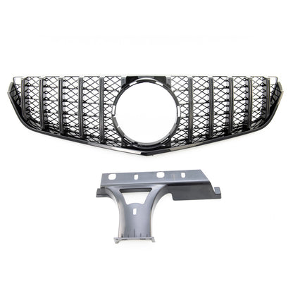 Frontgrill Hochglanz Schwarz passend für Mercedes E-Klasse Coupé/Conv 2009-2013