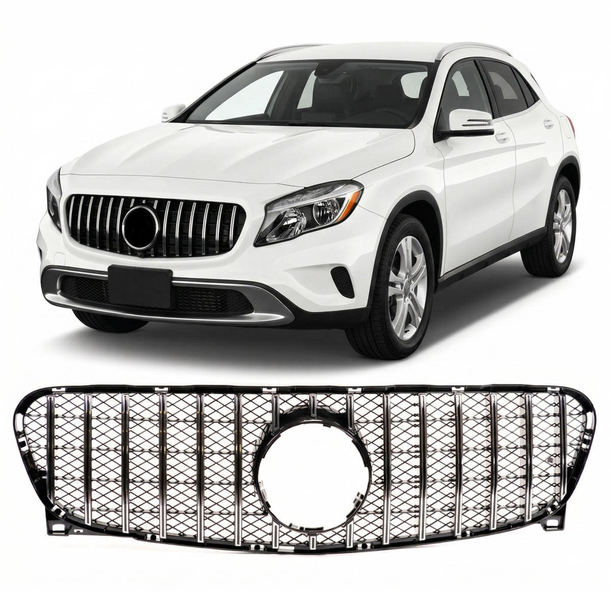Frontgrill Chrom Panamericana GT passend für Mercedes GLA X156 2013-2017