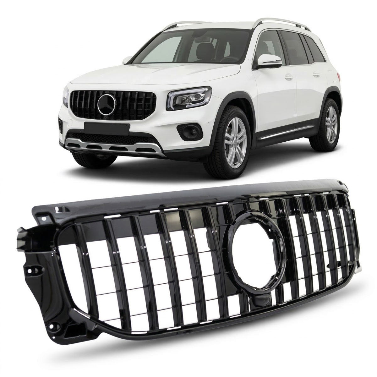 Kühlergrill Hochglanz Schwarz Panamericana GT passend für Mercedes GLB X247 2019-2023