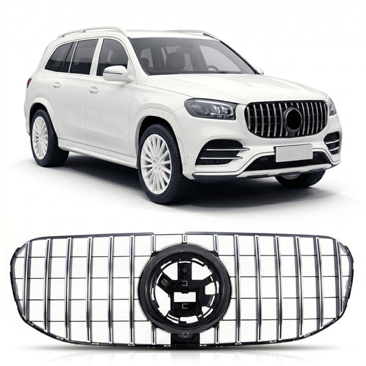 GT Hochglanz Schwarz Frontgrill mit Kamera passend für Mercedes GLS X167 2018-2024