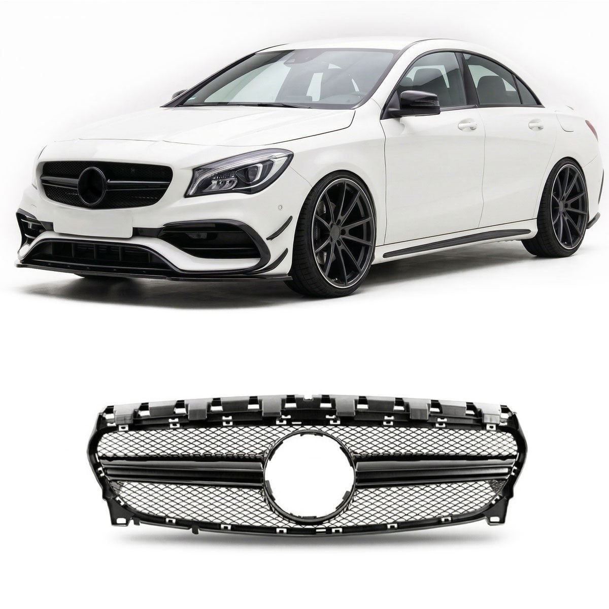 Schwarzer Kühlergrill passend für Mercedes CLA C117 Facelift 2016-2019