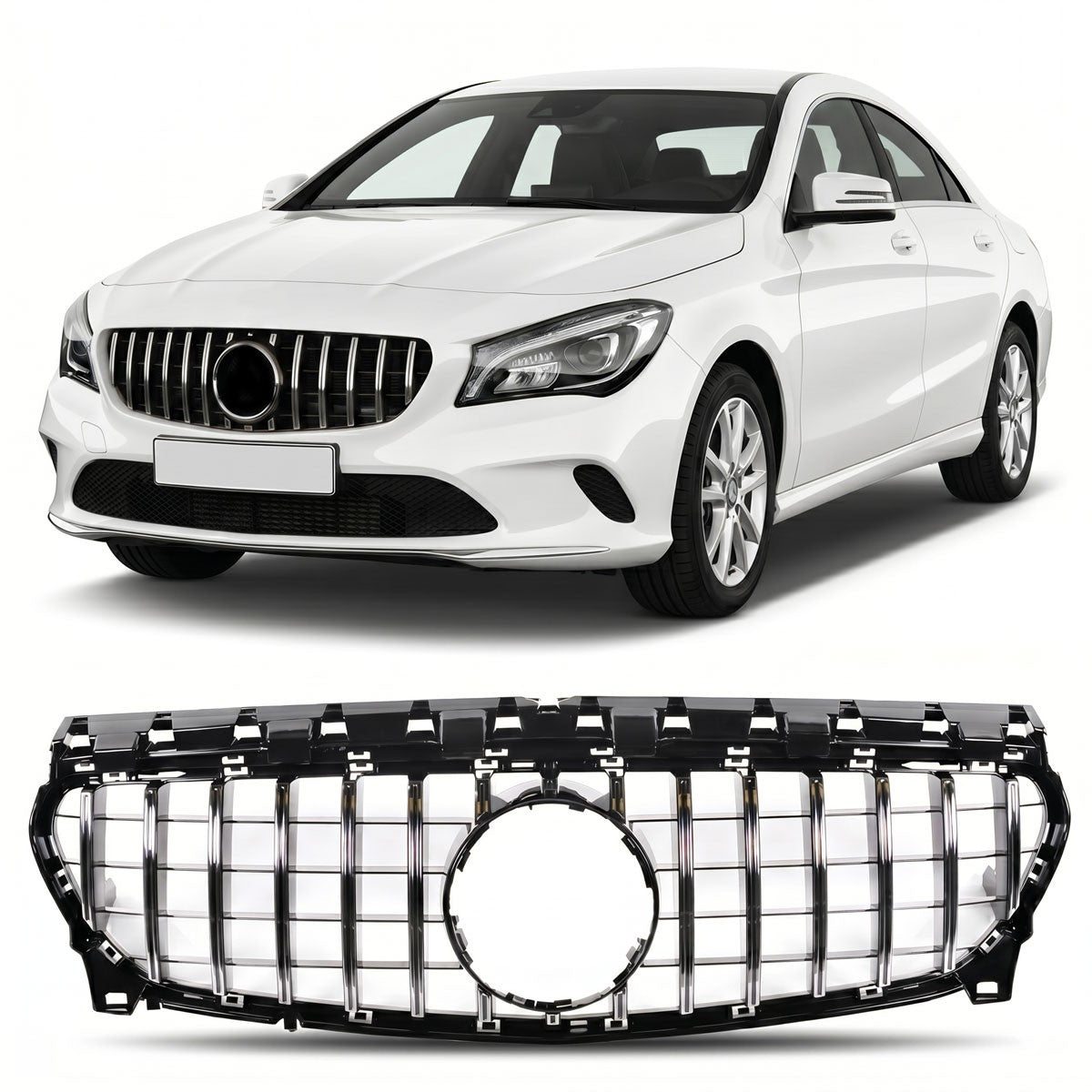 GT Chrom & Schwarz Kühlergrill passend für Mercedes CLA C117 X117 2016-2018