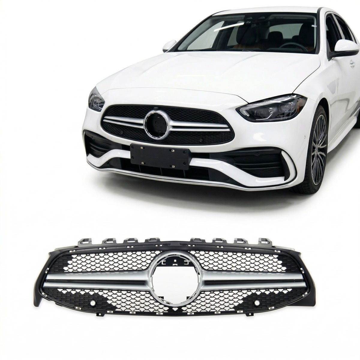 Kühlergrill Silber ohne Kamera passend für Mercedes CLA C118 2019-2023