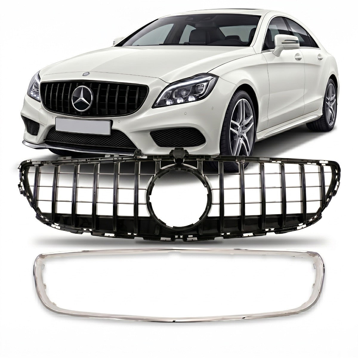 Hochglanz Schwarz Frontgrill passend für Mercedes CLS C218 2014-2018