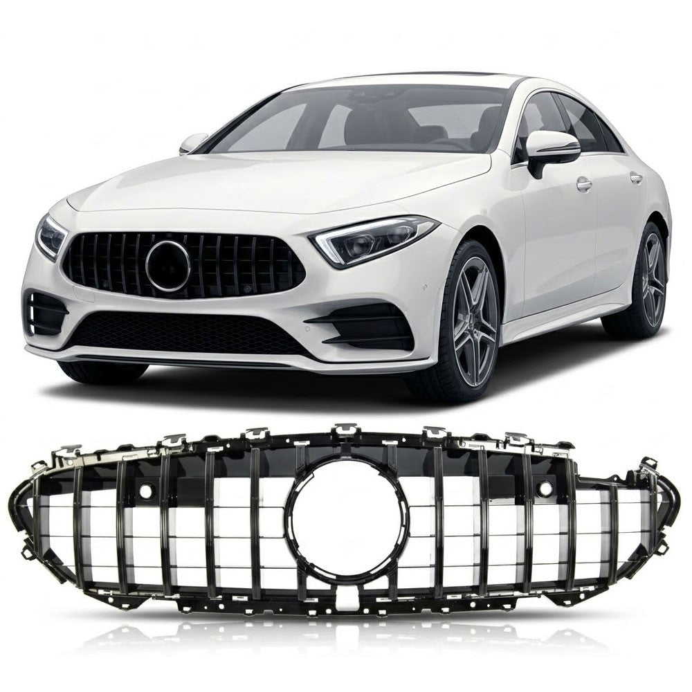 Frontgrill Hochglanz Schwarz passend für Mercedes CLS C257 2018-2023
