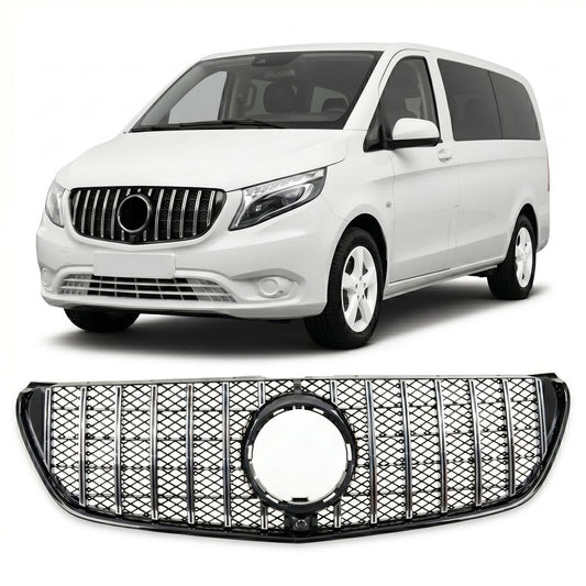 Chrom & Schwarz Sportgrill passend für Mercedes V-Klasse W447 2014-2019
