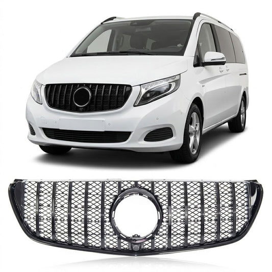 Hochglanz Schwarz GT-Grill passend für Mercedes V-Klasse W447 2014-2019