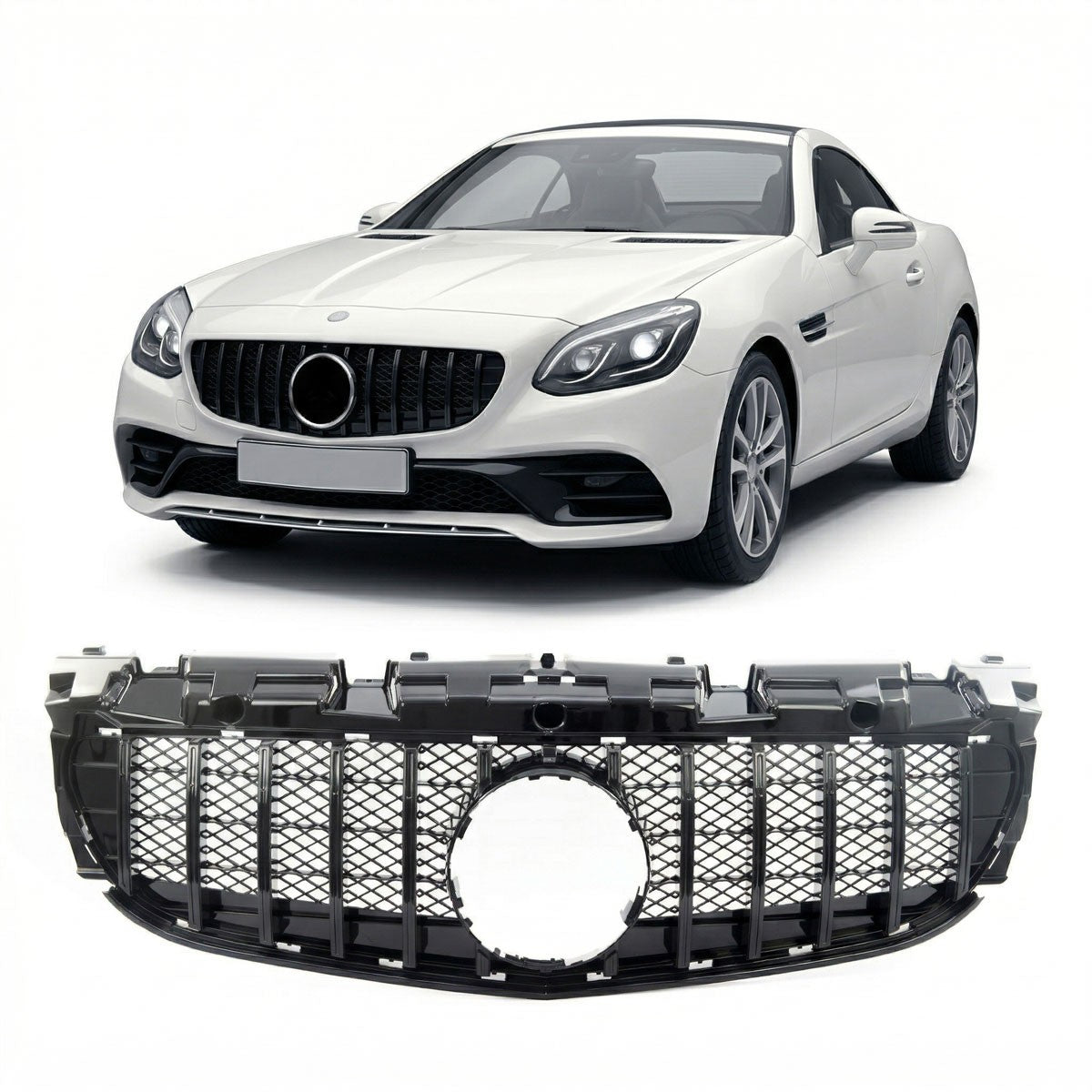 GT Hochglanz Schwarz Kühlergrill passend für Mercedes SLC R172 2016-2021