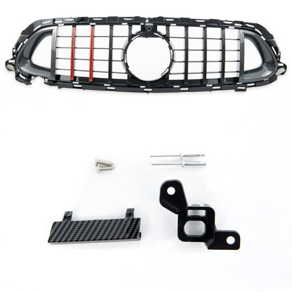 Kühlergrill Carbon-Optik mit rotem Streifen passend für Mercedes E-Klasse W213 2021-2023