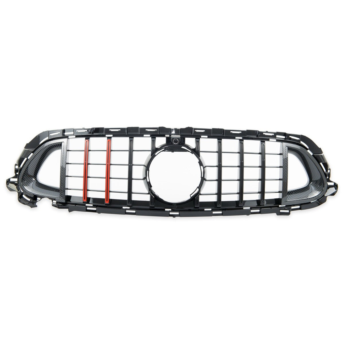 Kühlergrill Carbon-Optik mit rotem Streifen passend für Mercedes E-Klasse W213 2021-2023
