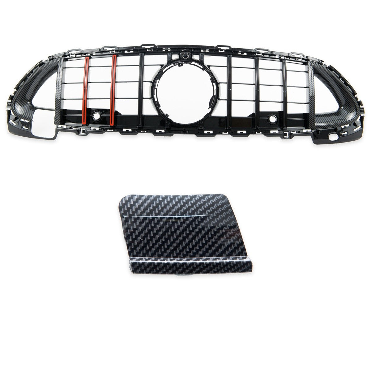 Kühlergrill GT Rot/Carbon-Optik passend für Mercedes C-Klasse W206 2021-heute