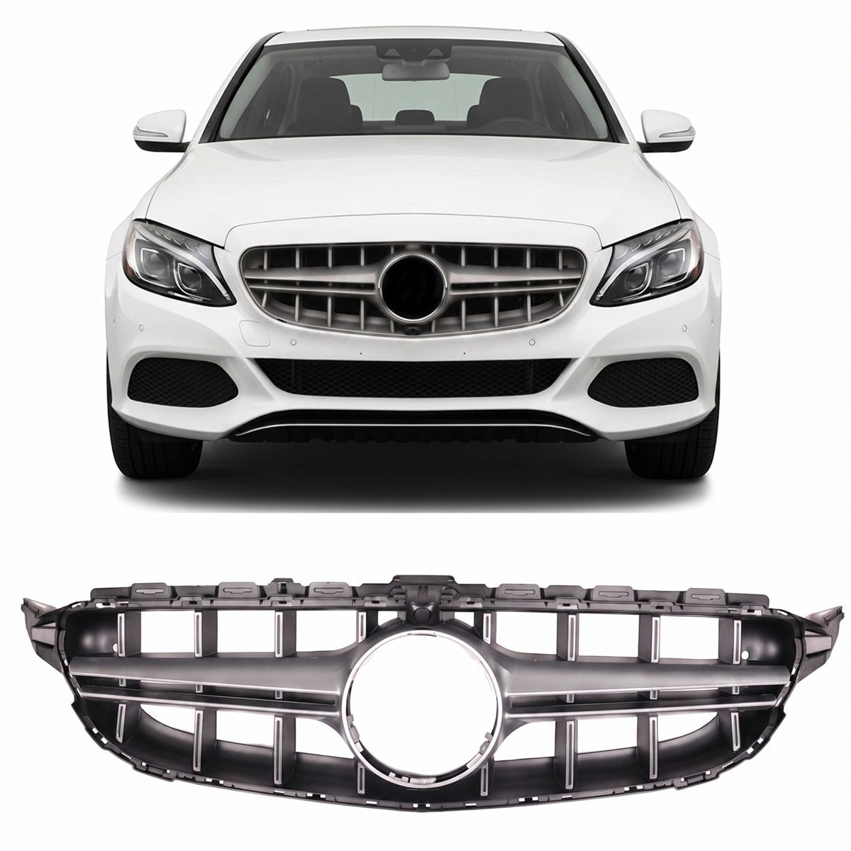 Grill Silber A-Typ passend für Mercedes C-Klasse W205 S205 C205 A205 14-18