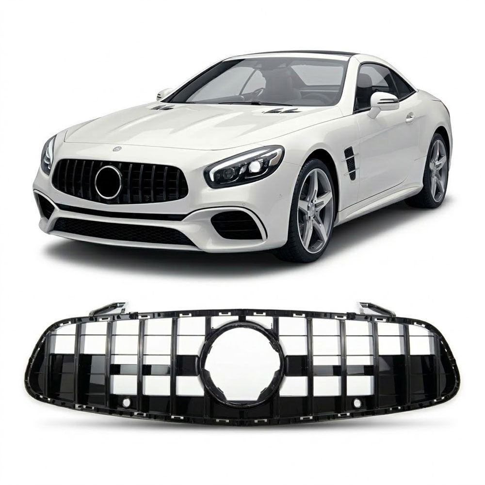 Kühlergrill Hochglanz Schwarz passend für Mercedes SL (R231) 2015-2020