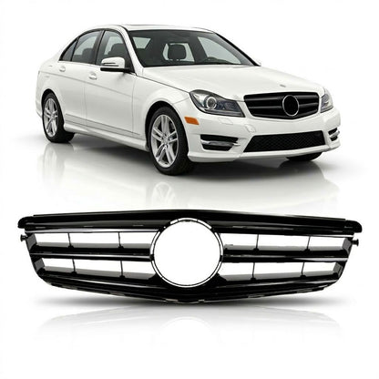 Frontgrill Hochglanz Schwarz passend für Mercedes C-Klasse W204 2007-2015
