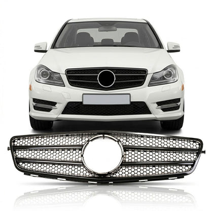 Frontgrill Hochglanz Schwarz passend für Mercedes C-Klasse W204 2007-2015