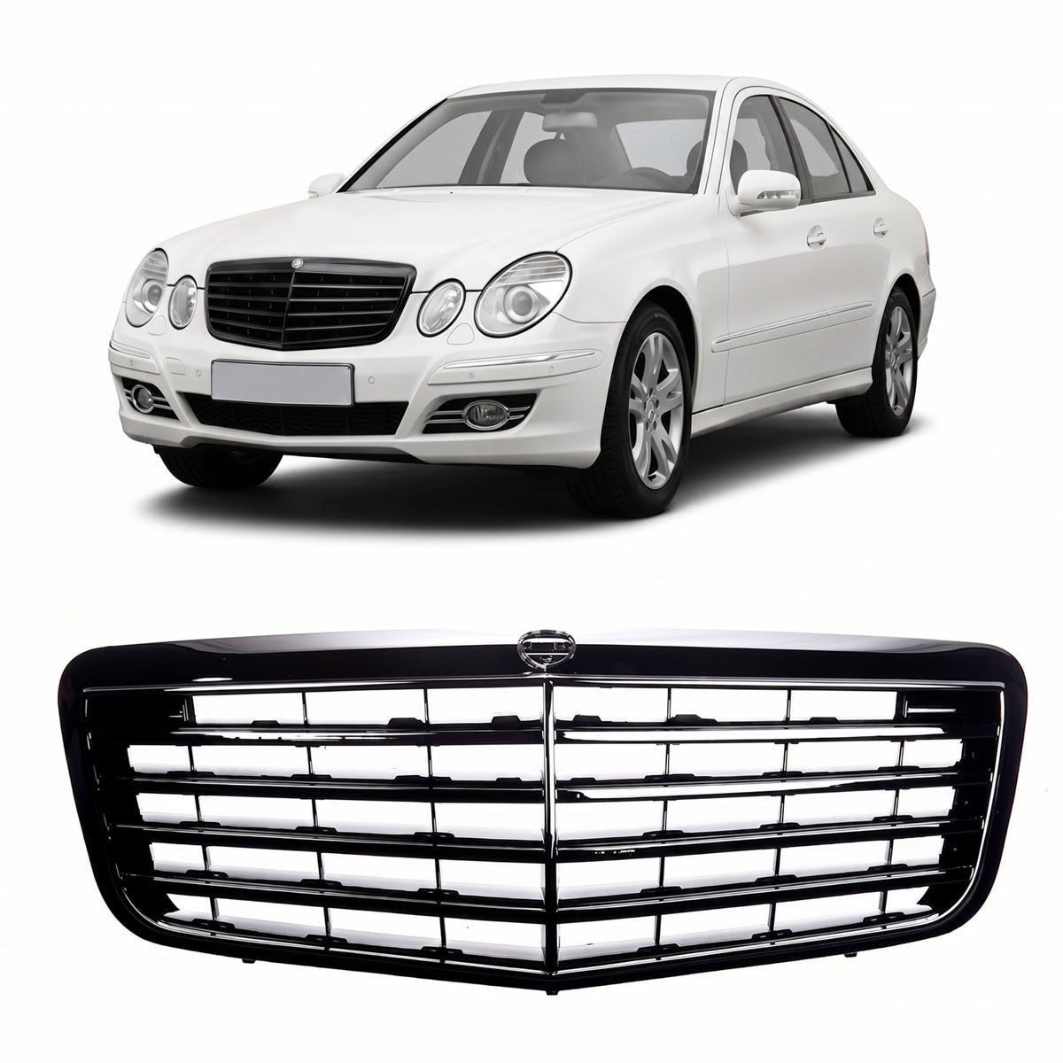 Frontgrill Schwarz passend für Mercedes E-Klasse W211 2006-2009