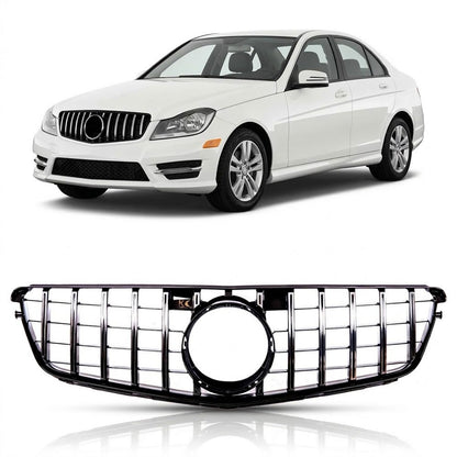 Chrom & Schwarz Frontgrill passend für Mercedes C-Klasse 2007-2015