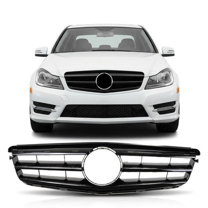 Hochglanz Schwarz A-Typ Frontgrill passend für Mercedes C-Klasse 2007-2015