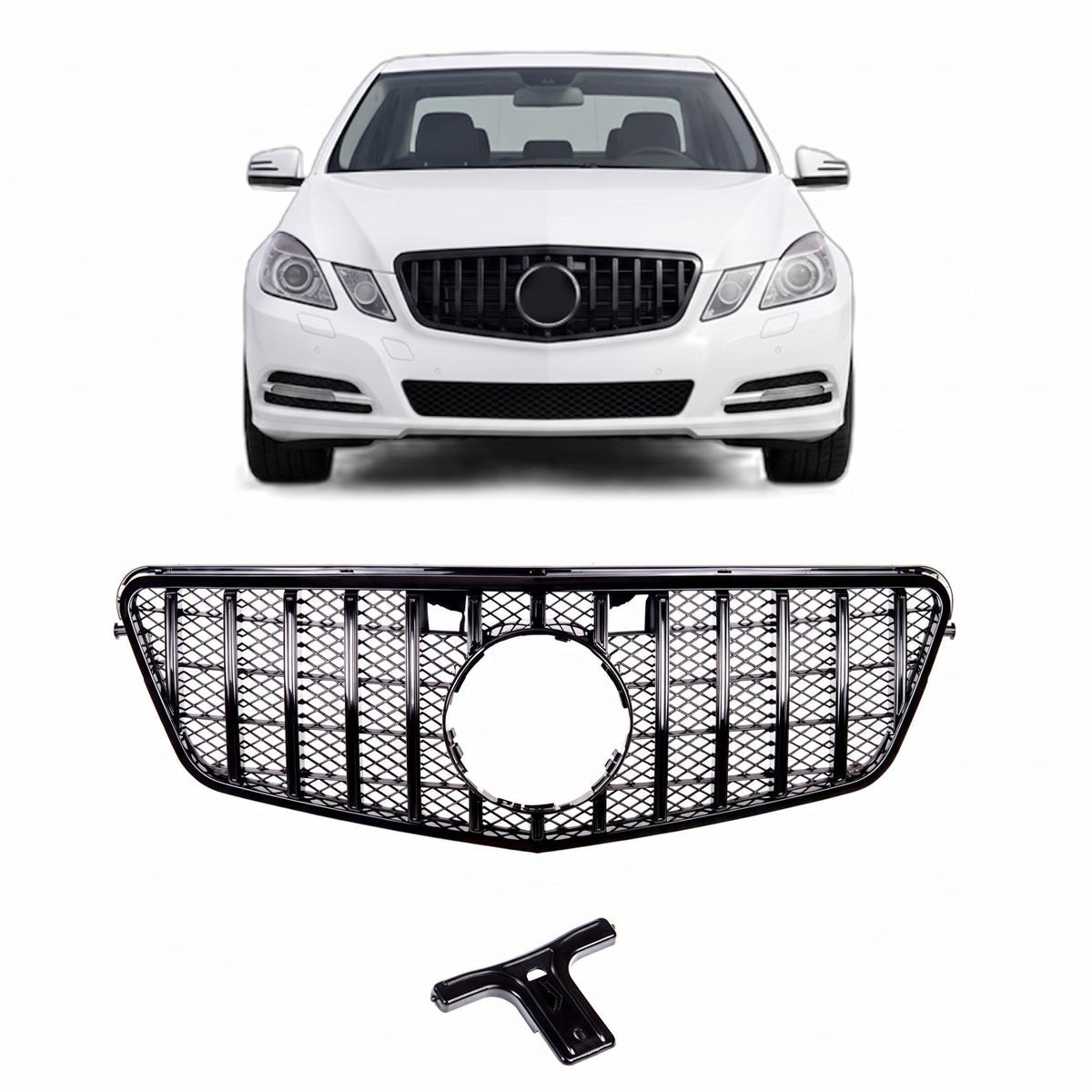 Frontgrill Panamericana GT Hochglanz Schwarz passend für Mercedes E-Klasse W212 09-13