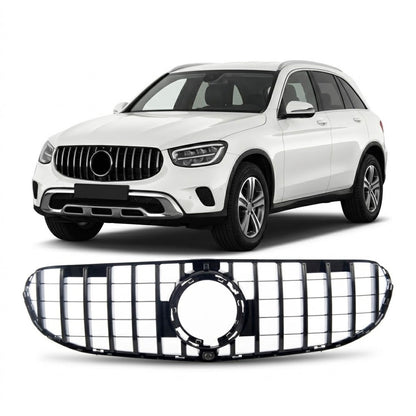 Hochglanz Schwarz GT Grill passend für Mercedes GLC X253 C253 Facelift 2019-2023