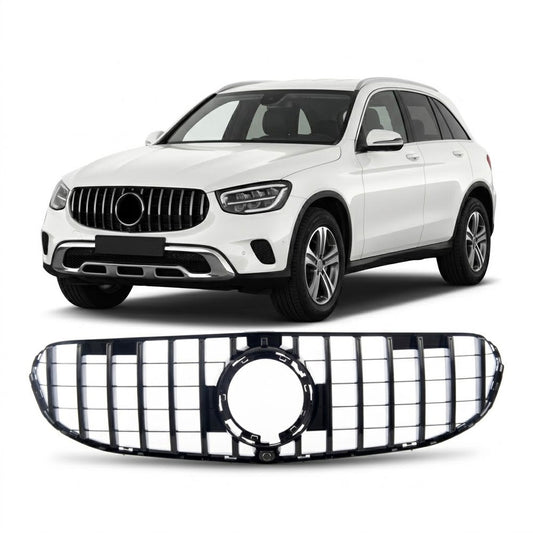 Hochglanz Schwarz GT Grill passend für Mercedes GLC X253 C253 Facelift 2019-2023