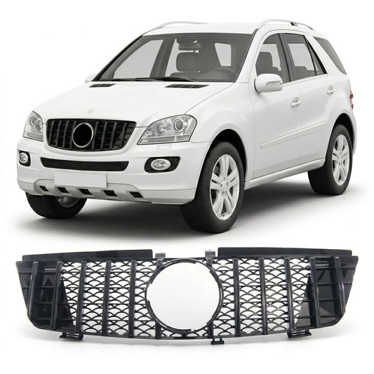 Hochglanz Schwarz Grill passend für Mercedes ML-Klasse W164 2005-2008