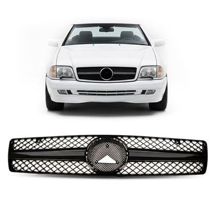 Kühlergrill Hochglanz Schwarz passend für Mercedes SL R129 1989-2001