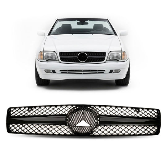 Kühlergrill Hochglanz Schwarz passend für Mercedes SL R129 1989-2001
