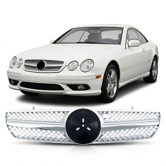 Sportgrill Chrom & Silber passend für Mercedes CL-Klasse C215 Coupé 1999-2006