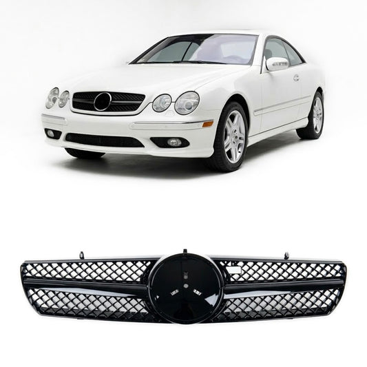 Sportgrill Hochglanz Schwarz passend für Mercedes CL-Klasse C215 Coupé 1999-2006